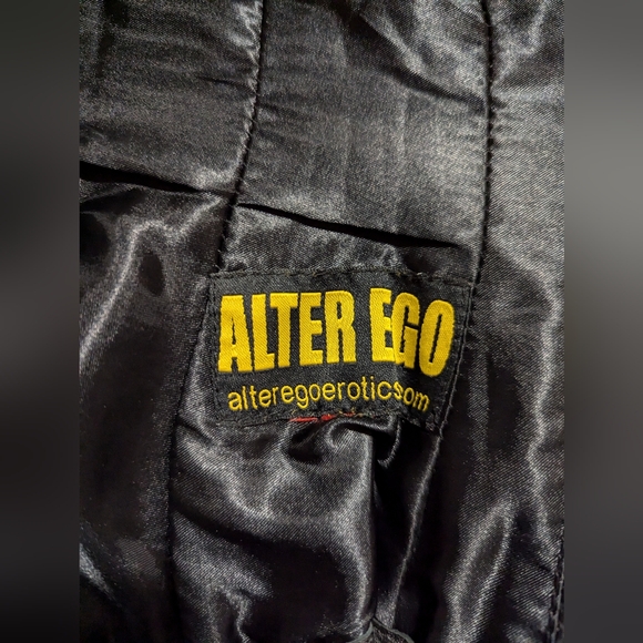 Alter Ego erotics leather boned black goth vamp overbust corset - Picture 6 of 7